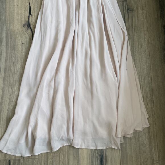 REFORMATION Champagne Peppermint Maxi Wrap Dress Size S Flutter Sleeve Deep V - Picture 4 of 7